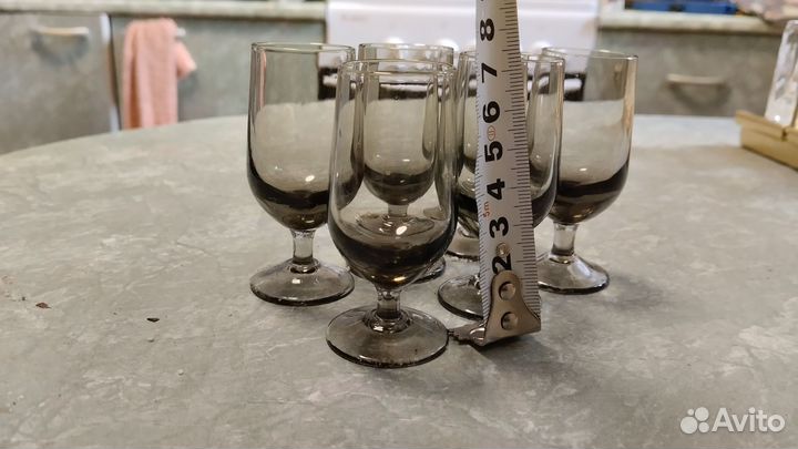 Набор рюмок мини, цветное стекло СССР
