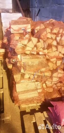 Дрова в сетках камерной сушки