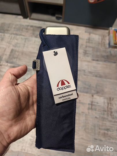 Мини зонт унисекс Doppler, плоский,карбонстил