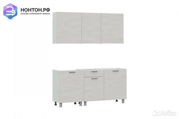 Кухня Сити 1.7 м сосна санторини светлый