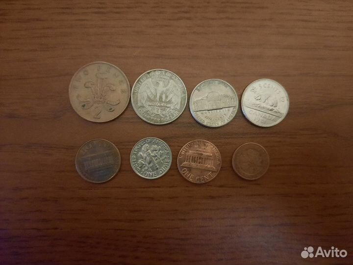 Монеты США Англии Италии Финляндии Бельгии