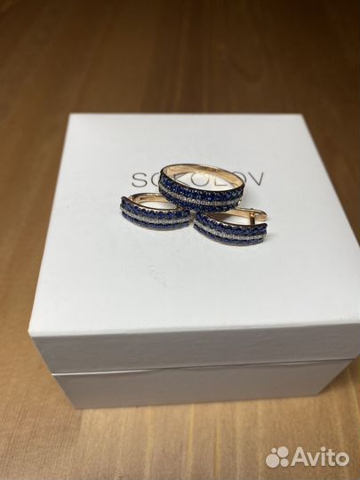 Золотой комплект Sokolov бриллианты и сапфиры