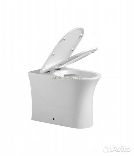 Унитаз пристенный Agger AT01200 безободковый, сиденье с микролифтом