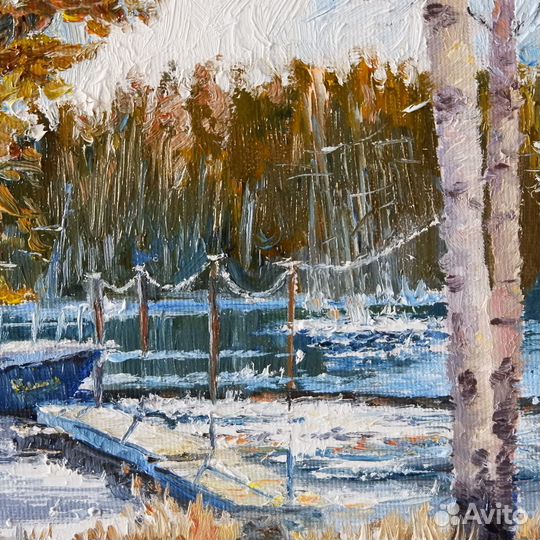 Картина пейзаж На заливе 19,5х21