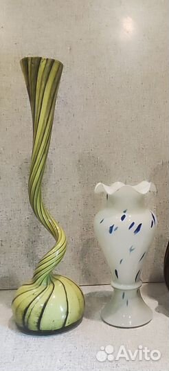 Ваза для цветов цветное стекло СССР