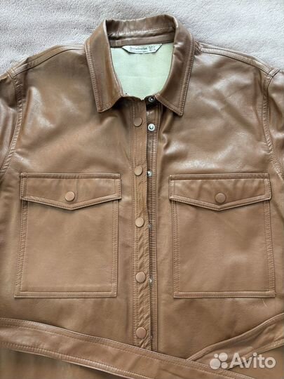 Кожаная рубашка женская