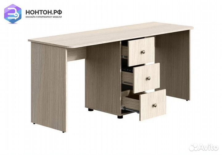 Письменный 2-х местный стол Мийа-3А ясень шимо све
