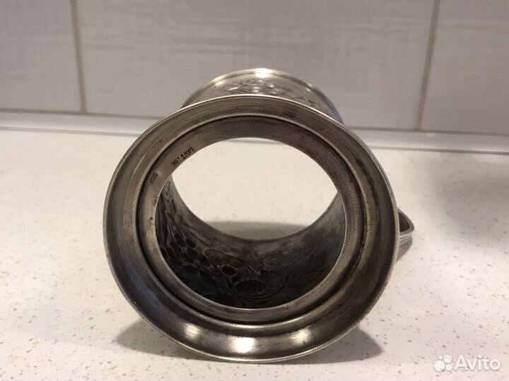 Подстаканники СССР мельхиор, фрукты цветы