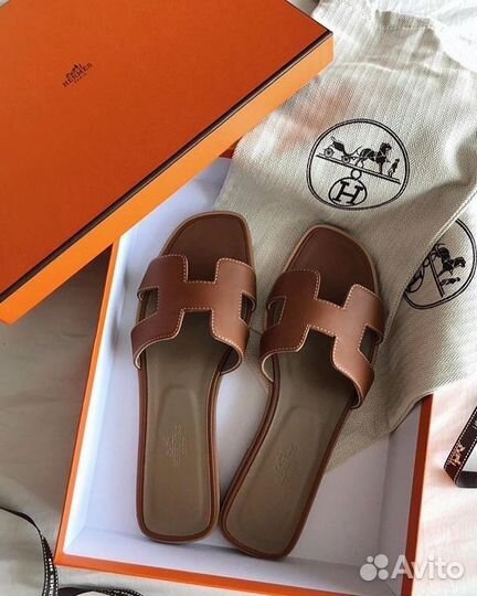 Шлепки женские hermes