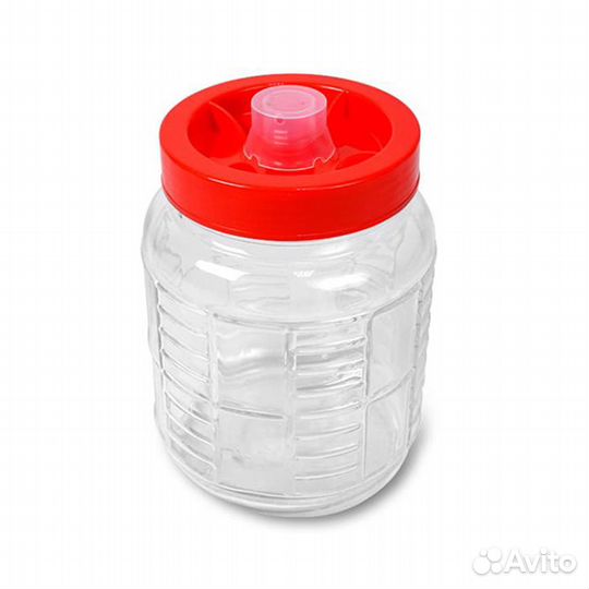 Стеклянная банка для брожения с гидрозатвором, 9 л