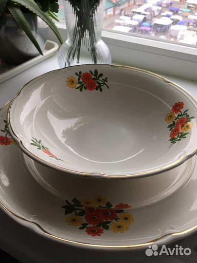 Часть столового сервиза «Цветы» Зик Конаково СССР