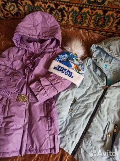 Шапка и куртка демисезонная для девочки