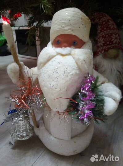 Фарфоровая статуэтка тигр,дед мороз ватный вр.ссср