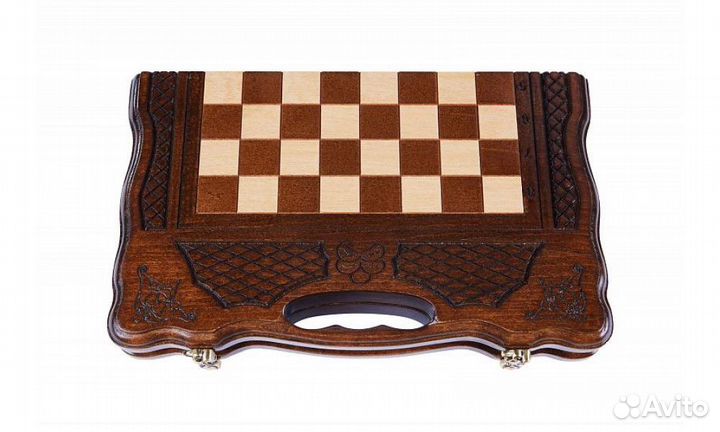 Шахматы + нарды резные 139 с ручкой 30, Haleyan