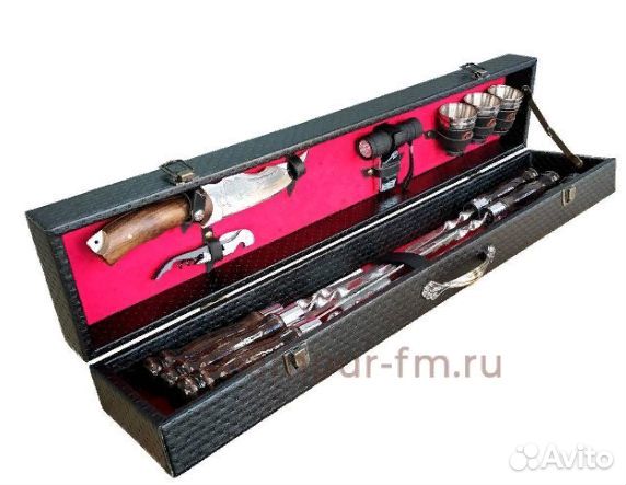 Шашлычный набор №4 в подарочном футляре-кейсе