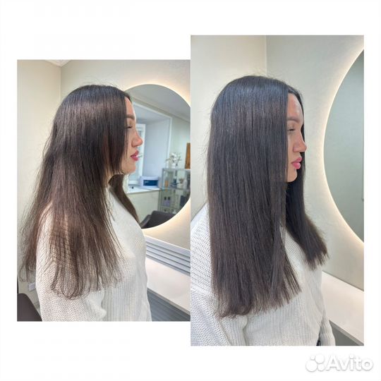 Наращивание волос, сложное окрашивание