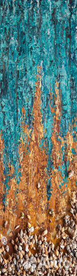 Картина текстурная абстракция море и ракушки