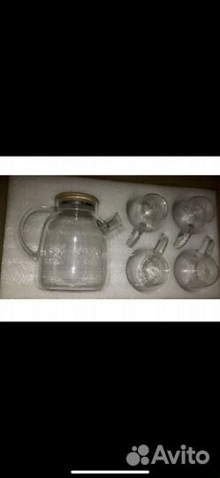 Набор стаканов с чайником