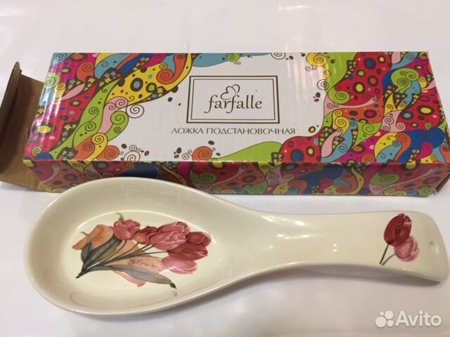 Керамическая ложка-подставка в коробке. Новые