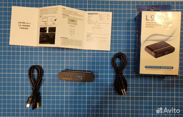 Переходник (ресивер) USB3.0 (F) - VGA (F) \ hdmi