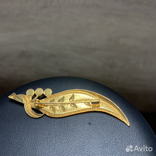 Винтажная Брошь Листочек Ягоды Сделано СССР Ретро