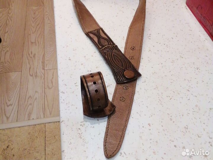 Ремень и браслет из натуральной кожи
