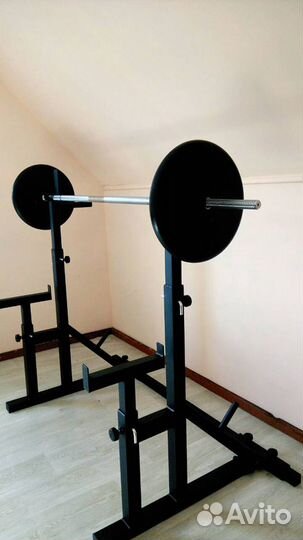 Стойка для приседаний + штанга 50 кг