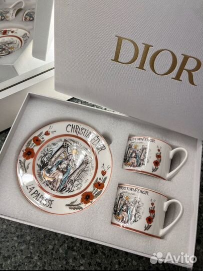 Чашка с блюдцем Dior костяной фарфор