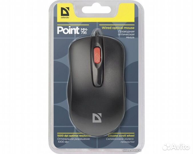 Мышь проводная defender point MM-756 черный