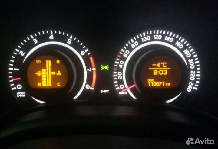 Пересвет щитка corolla e150