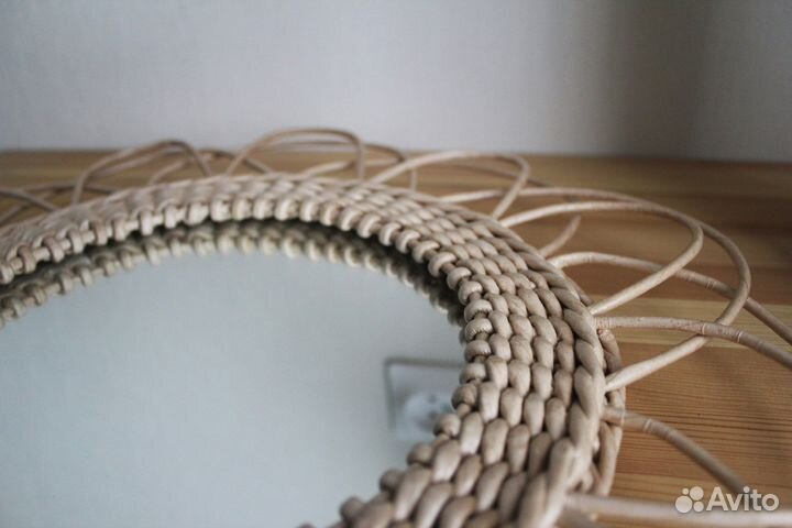 Зеркало плетеное интерьерное в форме цветка