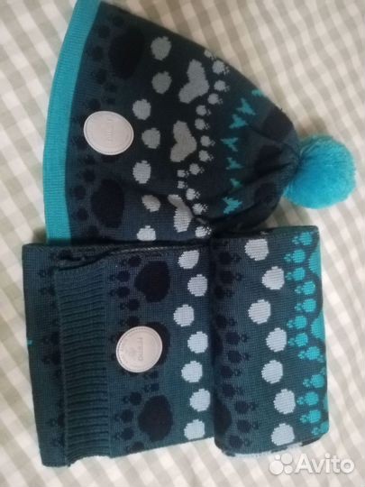 Комплект шапка и шарф для девочки, мальчика