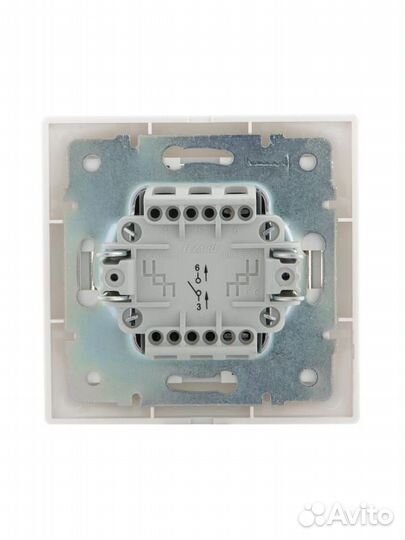 Выключатель 1-кл. сп Mira 10А IP20 с бел.вставкой бел. lezard 701-0202-100