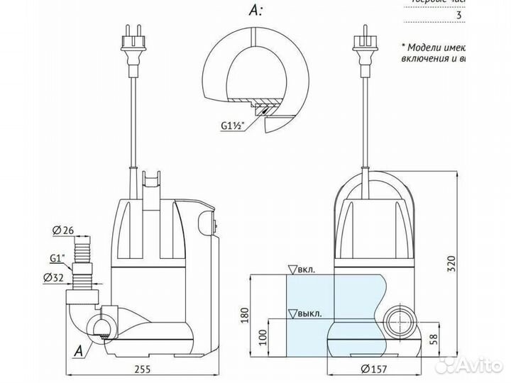 Насос дренажный Unipump Sub 257 P, новый