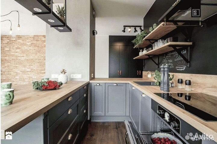 Столешница кухонная из дерева в квартиру