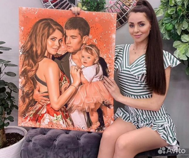 Портрет на холсте 30х40