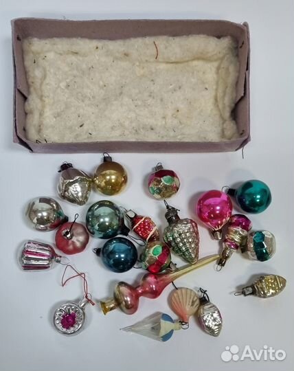 Набор Елочных игрушек Малютка. 21 шт. СССР