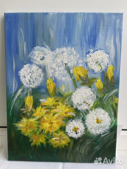 Картина цветы холст масло ручная работа