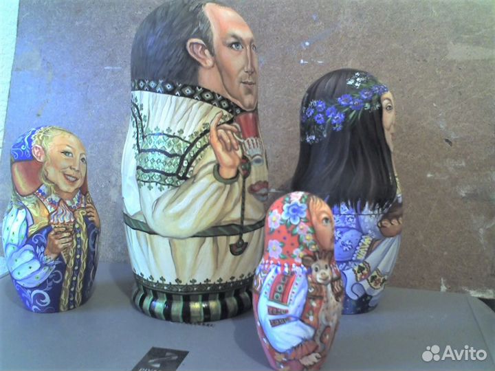 Портретная матрёшка по фото, портреты на матрешках