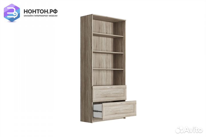 Стеллаж Сириус дуб сонома с двумя ящиками