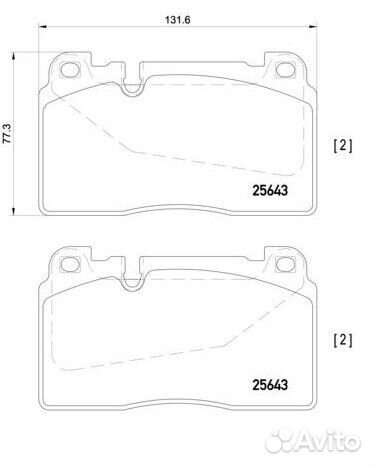 Комплект тормозных колодок Brembo P85123