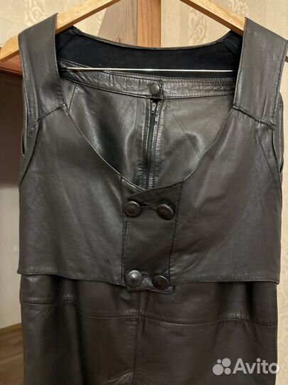 Юбка натуральная кожа и жилетка