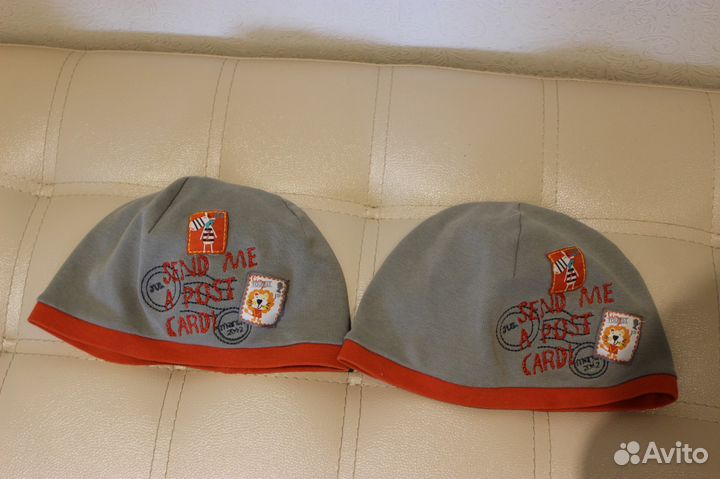 Х/б шапки на мальчиков-близнецов