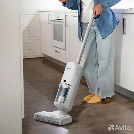 Моющий пылесос KitFort KT-5231, 210Вт, белый/синий