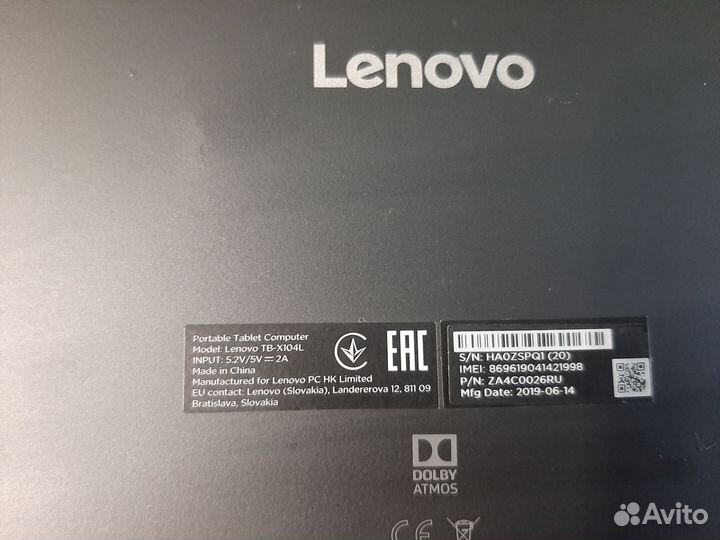 Планшет Lenovo TB-X104L