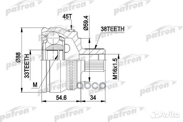 ШРУС audi A4 -04 1.6 наружн. c ABS 45z
