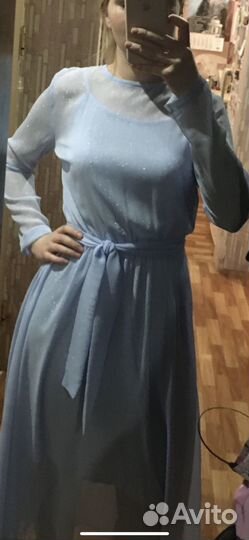 Платье голубое
