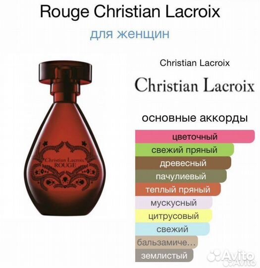 Туалетная вода эйвон Avon Rouge Christian Lacroix