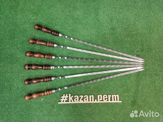 Шампуры 45 см с деревянной ручкой