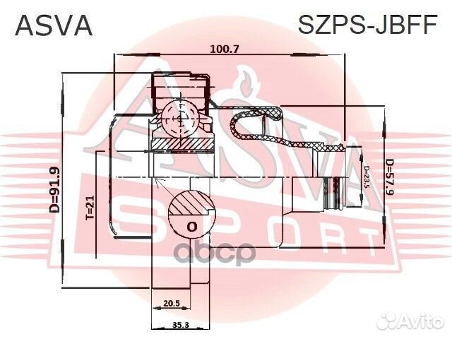 ШРУС карданного вала перед лев szpsjbff asva